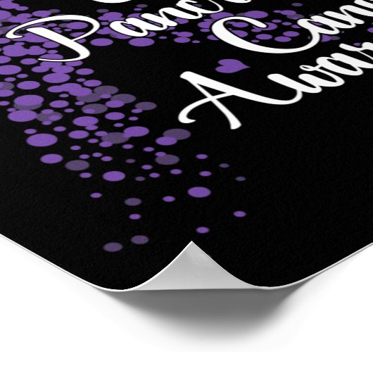 私の衣服パープル私の叔父の膵臓がん認識 ポスター (角)