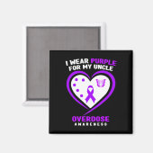 私の衣服パープル私の叔父の過剰摂取認識度 マグネット (正面/裏面)