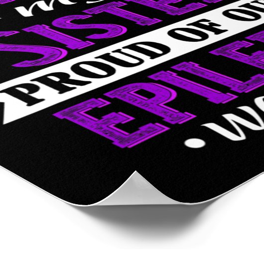 私の衣服パープル私の妹てんかん戦士アウェア ポスター (角)