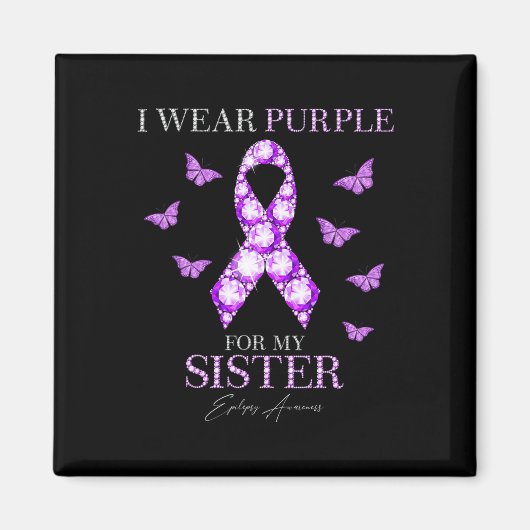 私の衣服パープル私の妹てんかん認識度モン マグネット (正面)