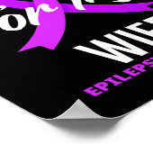 私の衣服パープル私の妻てんかん認識度1 ポスター (角)