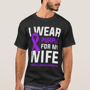 私の衣服パープル私の妻の膵臓がん患者 Tシャツ