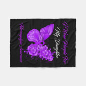 私の衣服パープル私の娘の線維筋痛戦士 フリースブランケット (正面(横))