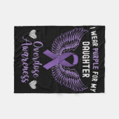 私の衣服パープル私の娘の過剰摂取認識度2 フリースブランケット (正面(横))