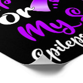 私の衣服パープル私の息子てんかん認識度ギフト ポスター (角)