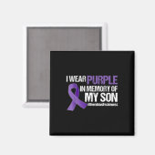 私の衣服パープル私の息子の過剰摂取認識度 マグネット (正面/裏面)