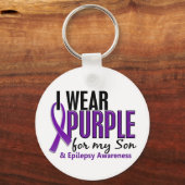 私の衣服パープル私の息子10てんかん キーホルダー (正面)
