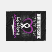 私の衣服パープル私の母てんかん日発作の戦争 フリースブランケット (正面(横))