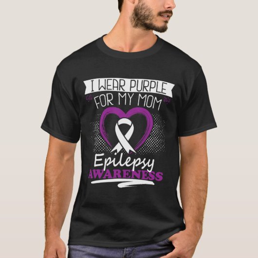 私の衣服パープル私の母てんかん日発作の戦争 Tシャツ (正面)