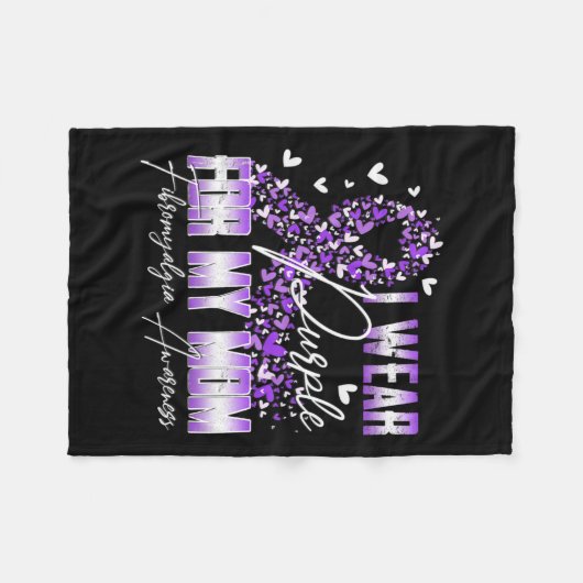 私の衣服パープル私の母のための線維筋痛認識度リ フリースブランケット (正面(横))