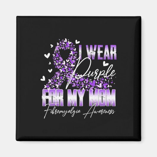 私の衣服パープル私の母のための線維筋痛認識度リ マグネット (正面)