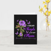 私の衣服パープル私の母のための膵臓がんアワレネ カード (黄色い花)