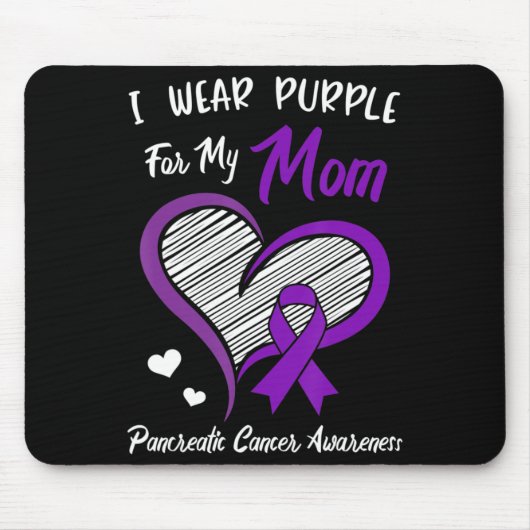 私の衣服パープル私の母のための膵臓がんアワレネ マウスパッド (正面)