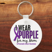私の衣服パープル私の母のための10膵臓がん キーホルダー (正面)
