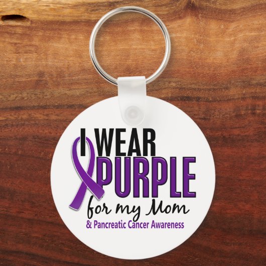 私の衣服パープル私の母のための10膵臓がん キーホルダー (正面)