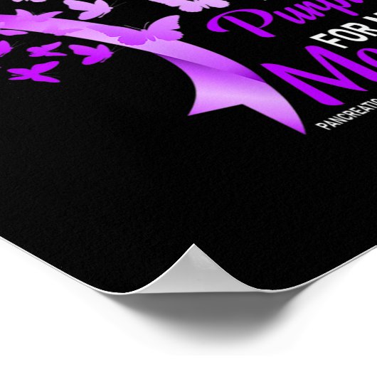 私の衣服パープル私の母の膵臓がん粟粒 ポスター (角)