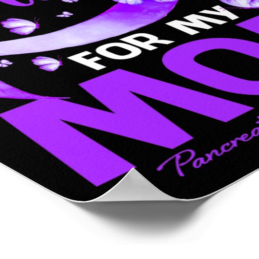 私の衣服パープル私の母の膵臓がん粟粒 ポスター (角)