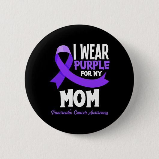 私の衣服パープル私の母の膵臓がん粟粒 缶バッジ (正面)