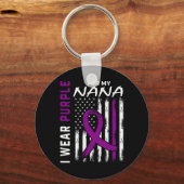 私の衣服パープル私のNana膵臓がん患者 キーホルダー (正面)
