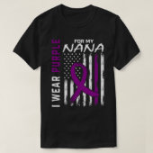 私の衣服パープル私のNana膵臓がん患者 Tシャツ (デザイン正面)