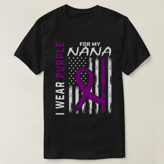 私の衣服パープル私のNana膵臓がん患者 Tシャツ (デザイン正面)