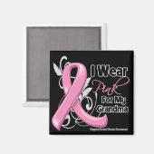 私の衣服ピンクおばあちゃん – 乳がん マグネット (正面/裏面)