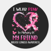 私の衣服ピンクは友達の乳がんを思い出す ラウンドシール (正面)