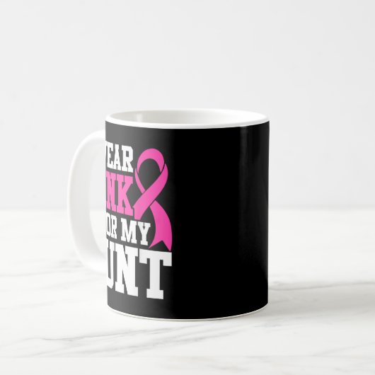 私の衣服ピンク叔母の乳がん認識度 コーヒーマグカップ (正面左)