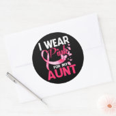 私の衣服ピンク叔母の乳がん認識度 ラウンドシール (封筒)