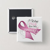 私の衣服ピンク叔母の乳がん認識度 缶バッジ (正面&裏面)