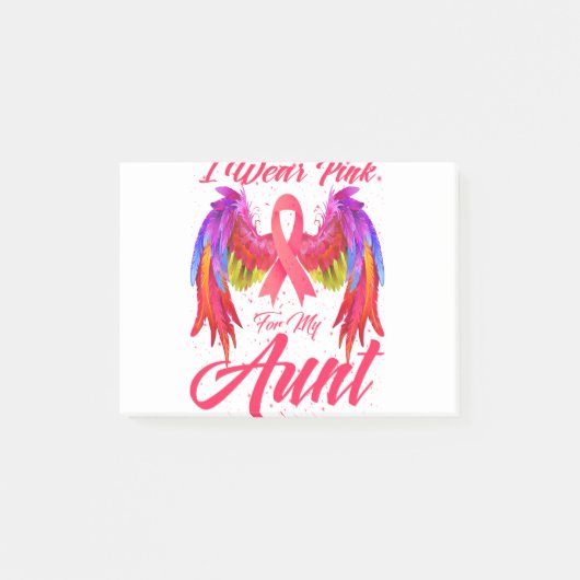 私の衣服ピンク叔母ウィングス乳癌 ポストイット (正面)