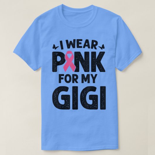 私の衣服ピンク私のギギバタフライ乳癌Aw Tシャツ (デザイン正面)