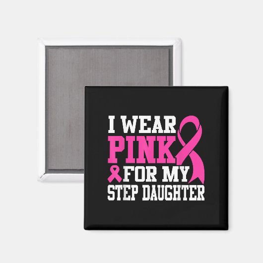 私の衣服ピンク私のステップ娘の乳がんAwa マグネット (正面/裏面)