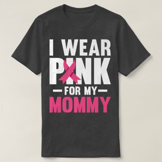 私の衣服ピンク私のママのリボン胸がん戦争 Tシャツ (デザイン正面)