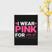 私の衣服ピンク私の乳がん認識度 カード (黄色い花)