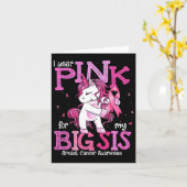 私の衣服ピンク私の妹のシャツ乳がん戦争 カード (黄色い花)