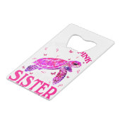 私の衣服ピンク私の妹の乳がんカメ クレジットカード栓抜き (裏面アングル)