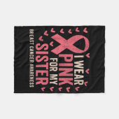 私の衣服ピンク私の妹リボン胸がんAwa フリースブランケット (正面(横))