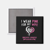 私の衣服ピンク私の妻の乳がん認識度胡 マグネット (正面/裏面)