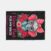 私の衣服ピンク私の姪の象の胸がんAw フリースブランケット (正面(横))