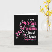 私の衣服ピンク私の娘の乳がん待っている カード (黄色い花)