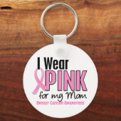 私の衣服ピンク私の母のための10乳がん キーホルダー (正面)
