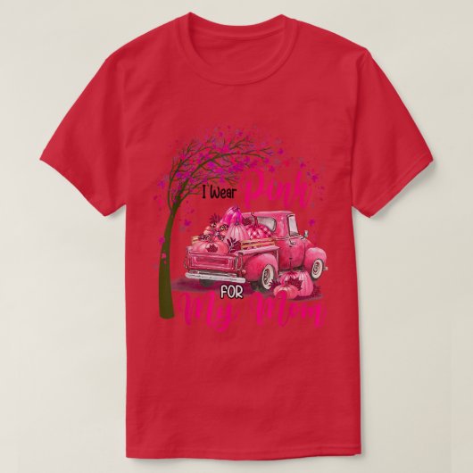 私の衣服ピンク私の母のリボントラック乳癌 Tシャツ (デザイン正面)