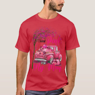 私の衣服ピンク私の母のリボントラック乳癌 Tシャツ