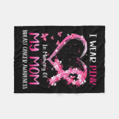 私の衣服ピンク私の母の乳がん戦争の記憶 フリースブランケット (正面(横))