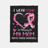 私の衣服ピンク私の母の乳がん戦争の記憶 フリースブランケット (正面)