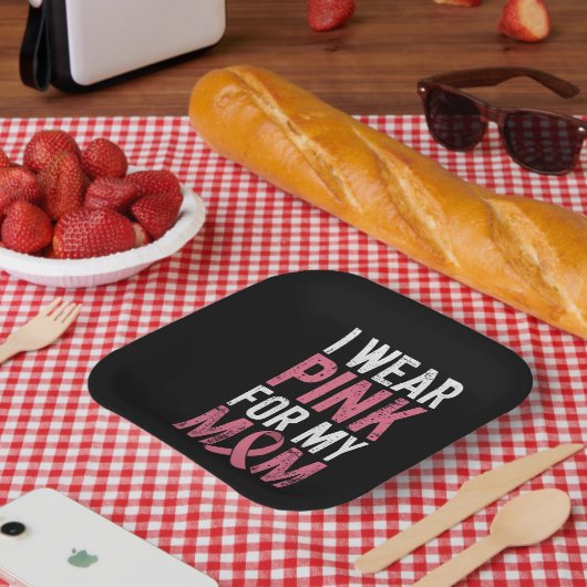 私の衣服ピンク私の母の乳がん認識度 ペーパープレート (ピクニック)