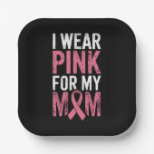 私の衣服ピンク私の母の乳がん認識度 ペーパープレート (正面)