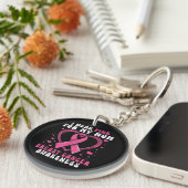 私の衣服ピンク私の母の乳がん認識度Sup キーホルダー (正面右)