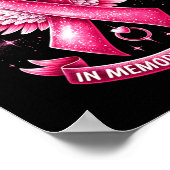 私の衣服ピンク私の母の乳がんFamの記憶 ポスター (角)